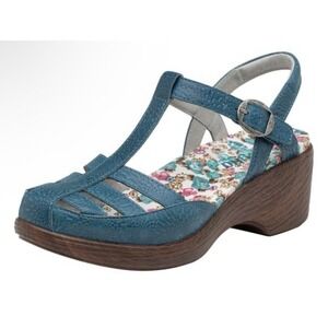 Alegria Summer wedge sandals feature a Roman-style design  Blue Size 37 Us 7-7.5
